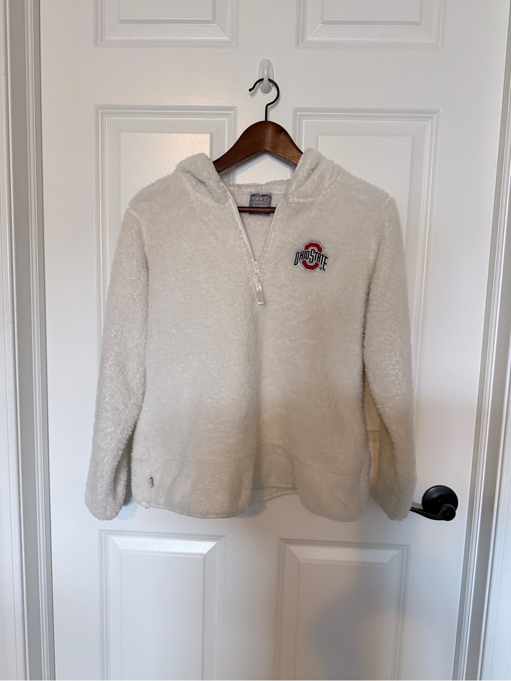 Cream Sherpa Half-Zip Hoodie